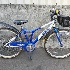 売約済みです。【札幌市内配達無料】【防犯登録料込】中古車　TAKEDA社製　ジュニア用　26インチ　6段切り替え 　LEDオートライト　鍵付き