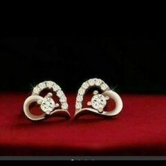 j←←←m18-17刻印/ブリリアントダイヤモンドＣＺハートパヴェピアス     202208250627の画像