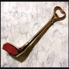 アンティーク ゴルフクラブ ボトルオープナー ゴールド 栓抜き 合金？素材不明の画像