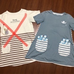 エプロン 保育士  チュニック Tシャツワンピース