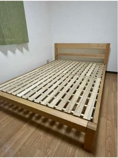 無印良品　オーク材　ベッド　ダブル
