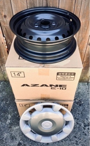 未装着★14インチ 黒テッチンホイール＆ホイールカバー4本SET★美品