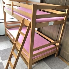 【受付終了】二段ベッド 子ども用 マットレス付き