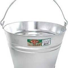 美品　126 尾上製作所(萬年) 日本製トタン バケツ 5号 シルバー