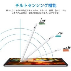 【新品】タッチペン iPad ペンシル 極細 高感度 軽量 耐摩 スタイラスペン USB充電式 iPad pencil 交換ペン先付き 傾き感知 磁気吸着 誤作動防止機能対応 iPad タッチペン 2018年以降iPad/iPad Pro/iPad air/iPad mini対応 の画像