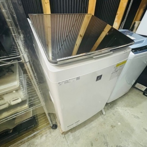 【売約済み】シャープ SHARP ES-PT10C-T [縦型洗濯乾燥機 洗濯10.0kg 乾燥5.0kg ブラウン系]  ES-PT10C 洗濯機　乾燥機　乾燥　ヒーター乾燥　ファミリー　サイズ　大型　同棲　糸くず　フィルター　新品　プラズマクラスター　縦型　穴なし　洗濯乾燥機　2018年製
