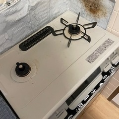 リンナイ　二口ガスコンロ　【使用期間1年未満】