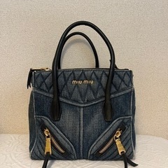 【miumiu】ミュウミュウ　バッグ デニムバイカー 保存袋付き