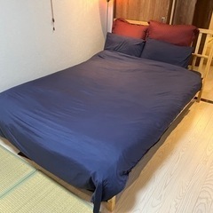 IKEA ダブルベッド　マットレス　掛敷布団セットの画像