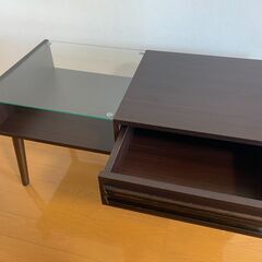 ローテーブル 木製 ダークブラウン【美品】