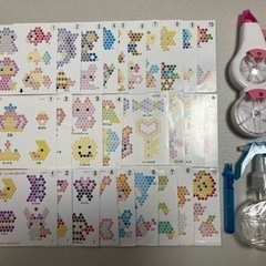 お取引中 アクアビーズ　エポック社　絵柄シート多数の画像