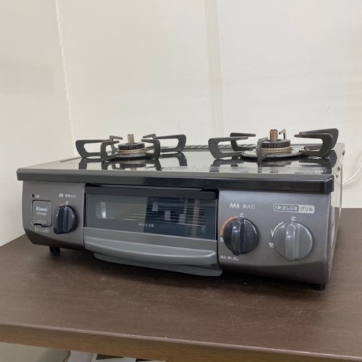 10/31 終 Rinnai ガステーブル KG34NBKR 右強火 2019年製 LPガス用 ガスコンロ 料理 調理 リンナイ 菊倉MZ