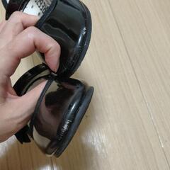 女の子フォーマル黒エナメル調 17cm 靴の画像