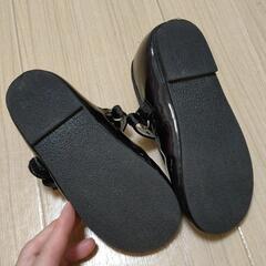 女の子フォーマル黒エナメル調 17cm 靴の画像