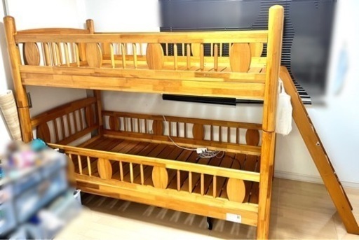 交渉可　木製二段ベット　シングルサイズ