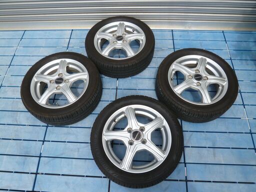 ブリジストンエコピアタイヤ4本セット・165/55 R14 4穴/ホイールBALMINUM/ガリ傷なし