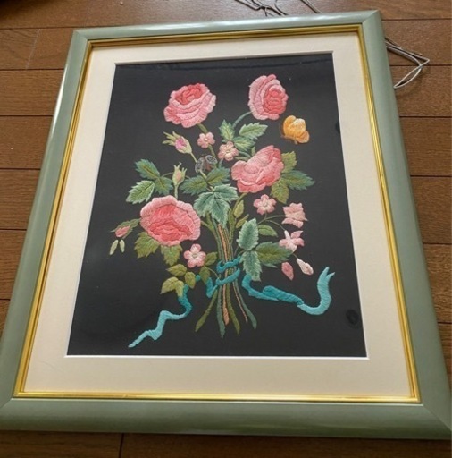 刺繍　薔薇の花束