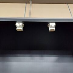 ディノス・セシール　鏡面　２枚扉食器棚＆レンジボードセット　黒　セパレート【愛品倶楽部柏店】の画像