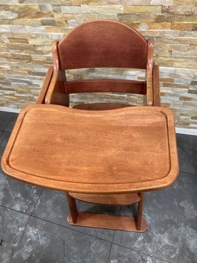 KATOJI 木製ハイチェア　茶色