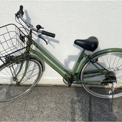 27インチ　シティサイクル　自転車　グリーン