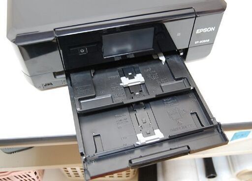 EPSON インクジェット複合機 EP-808AB ブラック 2016年製 通電・印刷確認済み エプソン プリンタ スキャナ コピー
