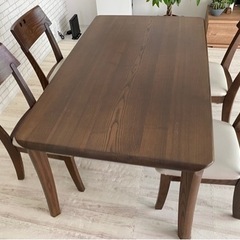 【希少品】天然木　ダイニングテーブルセット