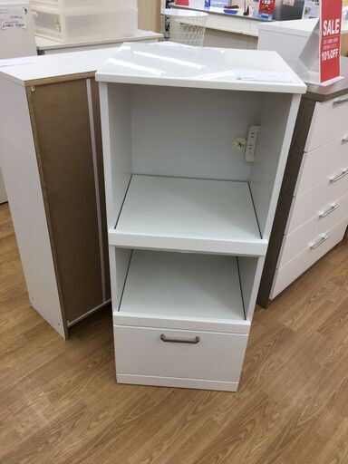 レンジ台 ホワイト H120×W50×D45 クリーニング済み KJ869