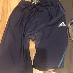 Adidas アディダス 140-160 男の子 水着 セット 帽子、ゴーグル、の画像