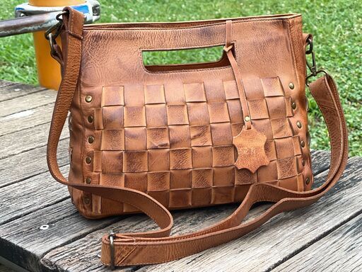 ワックス牛革ショルダーバッグ・ハンドバッグ・斜め掛け 2WAY Cow Leather Shoulder Bag@@@@@