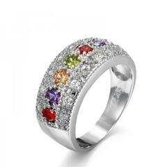 ▼j→→→m16-29  ブリリアントカットマルチ４色パヴェリングの画像