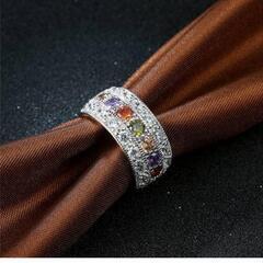 ▼j→→→m16-29  ブリリアントカットマルチ４色パヴェリングの画像