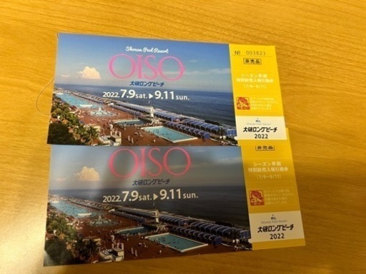 大磯ロングビーチ入場チケット2枚 【公式通販】