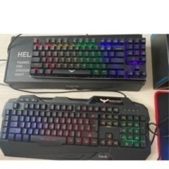 ゲーミングキーボード 2台 ベッドセット　マウス　セットの画像