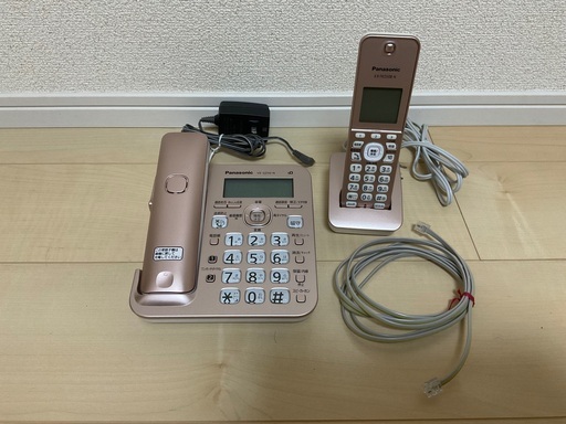 【Panasonic】電話機　子機セット　ピンク