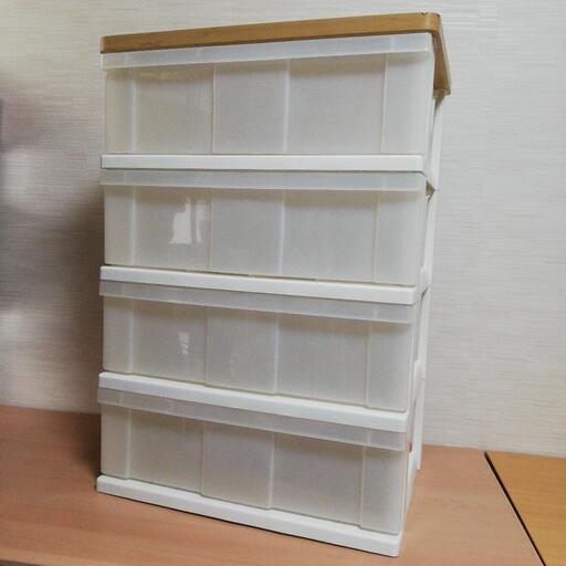 木製天板 4段収納ケース