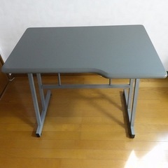 パソコンデスク スチールフレーム シンプルデスク 簡易デスク ワ...