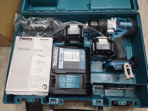 【人気SALE】マキタ　18V充電式震動ドライバドリル　HP481D  バッテリー２個付き　中古　リサイクルショップ宮崎屋佐土原店22.8.27K