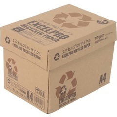 APP 再生コピー用紙 エクセルプロリサイクル A4 白色度82% 古紙100%  紙厚0.09mm 1500枚(500枚×3冊)の画像