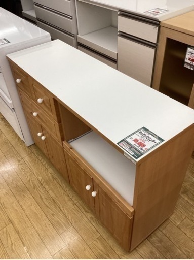 KH-103【新入荷　アウトレット】キッチンカウンター　ナチュラル×白1185