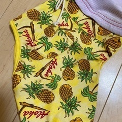お値下げ！犬服　６号 ロンパース 夏服 パイナップル　おそろコーデの画像