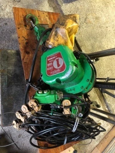 中古　二葉製作所　電気チェーンブロック　巻上電動式　1t トロリー　天井クレーン