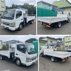 早い者勝ち！予備検査付き！H17年三菱キャンター積載2.5トン！ディーゼルターボ！タダノ4段クレーンフックイン!ラジコン付き！2.5トン吊りの画像