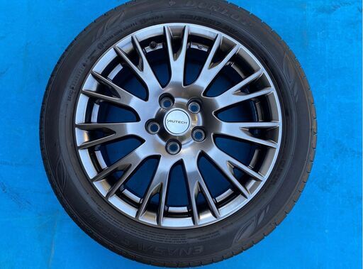 新車リーフZE-1 AUTECH純正ホイール、ダンロップ　エナセーブ　EC300  １７インチ6.5J -45 215/50R17 中古４本 リーフ　セレナ等