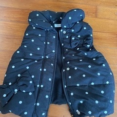 試着のみ　110サイズ　黒に白のドット柄