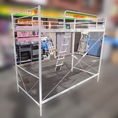 【自社配送は札幌市内限定】NITORI/ニトリ ハイベッド セパタPW シングルサイズ ホワイト 中古【USED】の画像