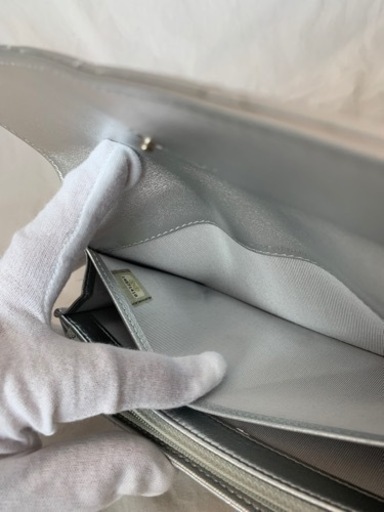 CHANEL　マトラッセ 長財布 ココマーク シルバー　シルバー金具　ラムスキン A50096　レディース　超美品　展示品未使用