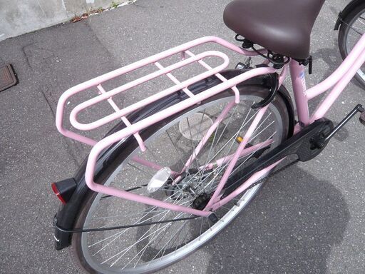 自転車 カゴ付き 27インチ ピンク 切替無 ライト付き 中古 苫小牧西店