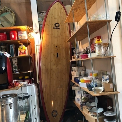 9月21日まで！△▼ サーフィン SUP スタンドアップパドルボード 8f 8フィート VORTEX ハードボード バンブー フィン付 ▼△AK804