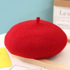 新品　ベレー帽 レディース 帽子 春夏 秋冬 ハンチング帽　レッド御洒落 男女兼用の画像