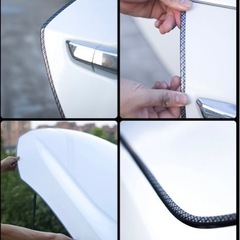 ドアモール 15m 車 ドレスアップ メッキ風 カーボン調 レッド シルバー 傷防止 保護 おしゃれ カー用品 便利 ドアエッジモール ドアガードの画像